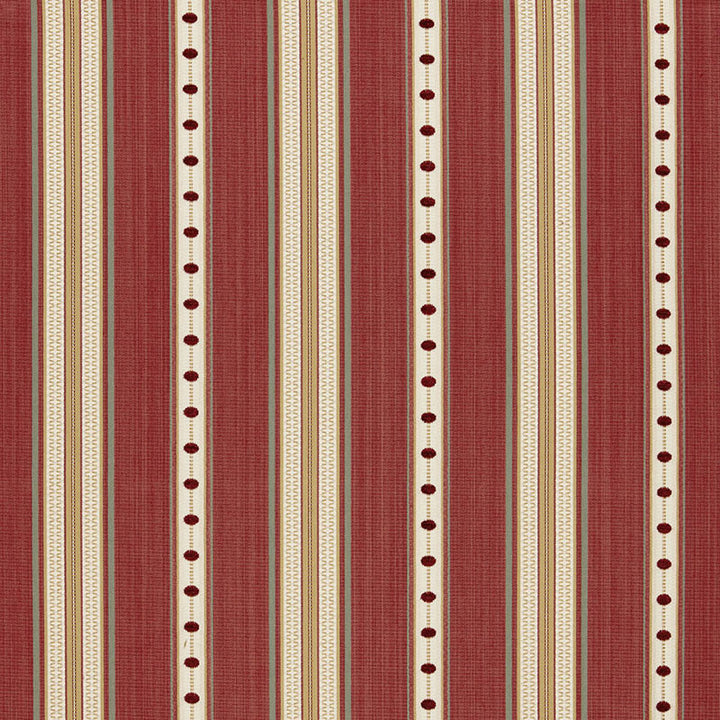 Francesca Stripe Rouge 64752 by Schumacher Designer Fabric CHROMA SP14 COTTON 76% VISCOSE 21% ITALY MARTINDALE 6,000 </p><p>Repeat: Horizontal: 6 3/4" (17CM) and Vertical: 1" (3CM) 54 - Swanky Fabrics -