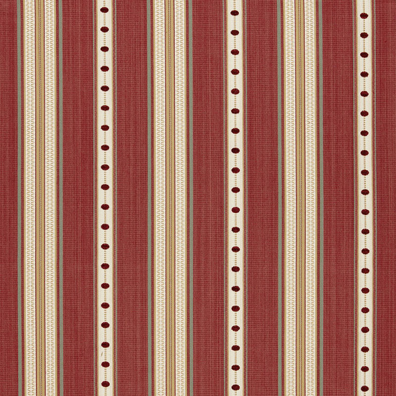 Francesca Stripe Rouge 64752 by Schumacher Designer Fabric CHROMA SP14 See Sample ITALY MEDIUM DUTY </p><p>Repeat: Horizontal: 6 3/4" (17CM) and Vertical: 1" (3CM) 54" WIDE (137CM) - Swanky Fabrics -