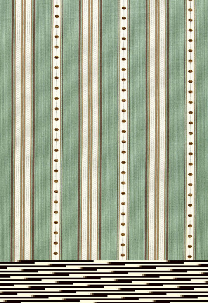 Francesca Stripe Aqua 64753 by Schumacher Designer Fabric Chroma 76% Cotton, 21% Viscose, 3% Acrylic Martindale 6,000 Horizontal: 6.75 and Vertical: 1 54 - Swanky Fabrics -
