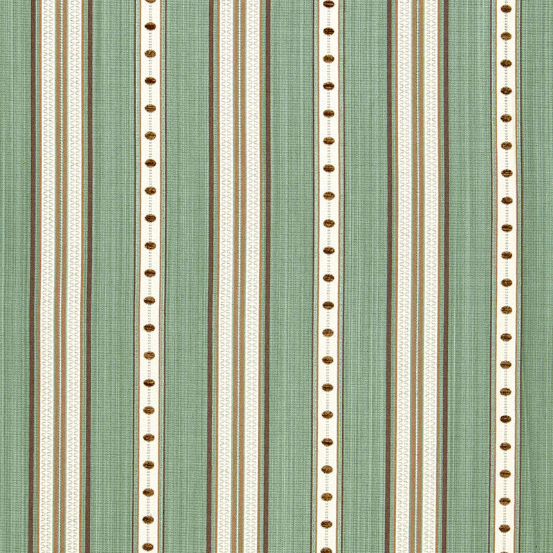 Francesca Stripe Aqua 64753 by Schumacher Designer Fabric CHROMA COTTON 76% VISCOSE 21% ITALY MARTINDALE 6,000 </p><p>Repeat: Horizontal: 6 3/4" (17CM) and Vertical: 1" (3CM) 54 - Swanky Fabrics -
