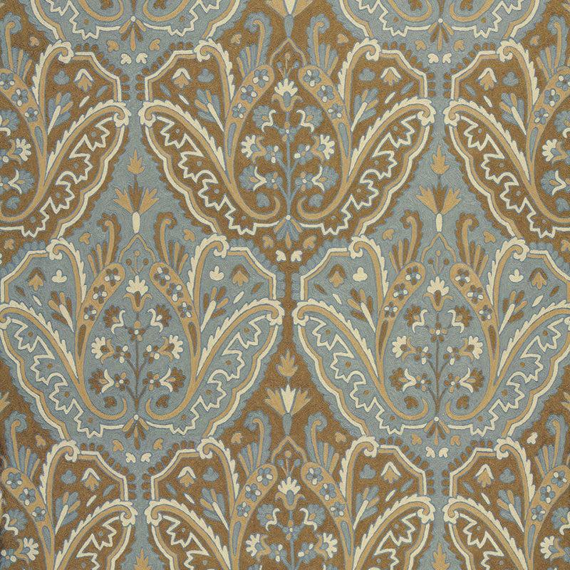 Maharajah Crewel Embroidery Verdigris 64810 by Schumacher Designer Fabric CLASSIC WOVENS See Sample INDIA MEDIUM DUTY </p><p>Repeat: Horizontal: 24 1/2" (62CM) and Vertical: 32 1/4" (82CM) 50" WIDE (127CM) - Swanky Fabrics -