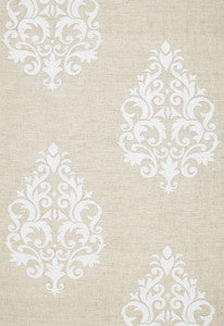 Belfort Linen Applique Linen 65100 by Schumacher Designer Fabric