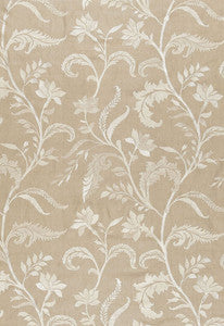 Monceau Linen Embroidery Greige 65131 by Schumacher Designer Fabric