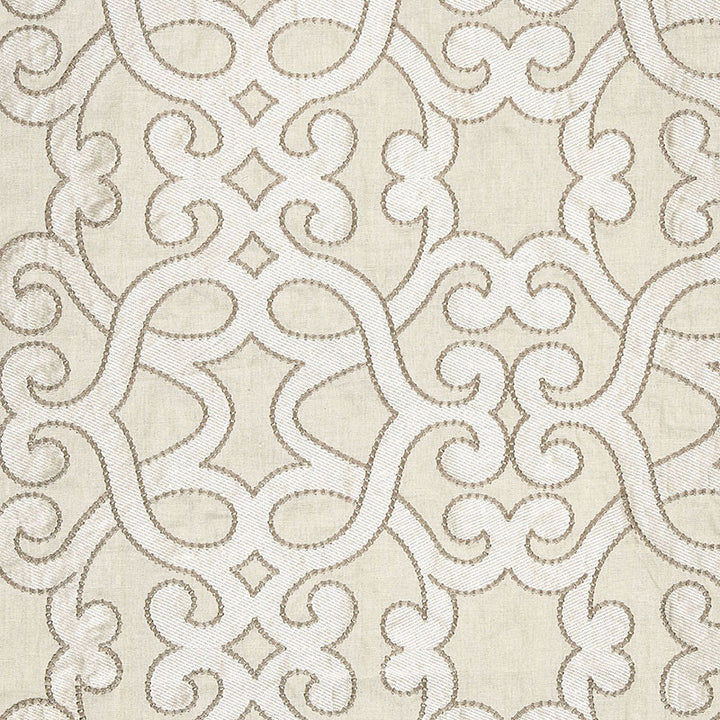 Amboise Linen Embroidery Oyster 65182 by Schumacher Fabric Schumacher Fabric Amboise Linen Embroidery Oyster 65182Fabric LINEN 61% INDIA </p><p>Repeat: H: HORZ. 16 3/4" (43CM) , V: VERT. 15" (38CM) 50 - Fabric Carolina -