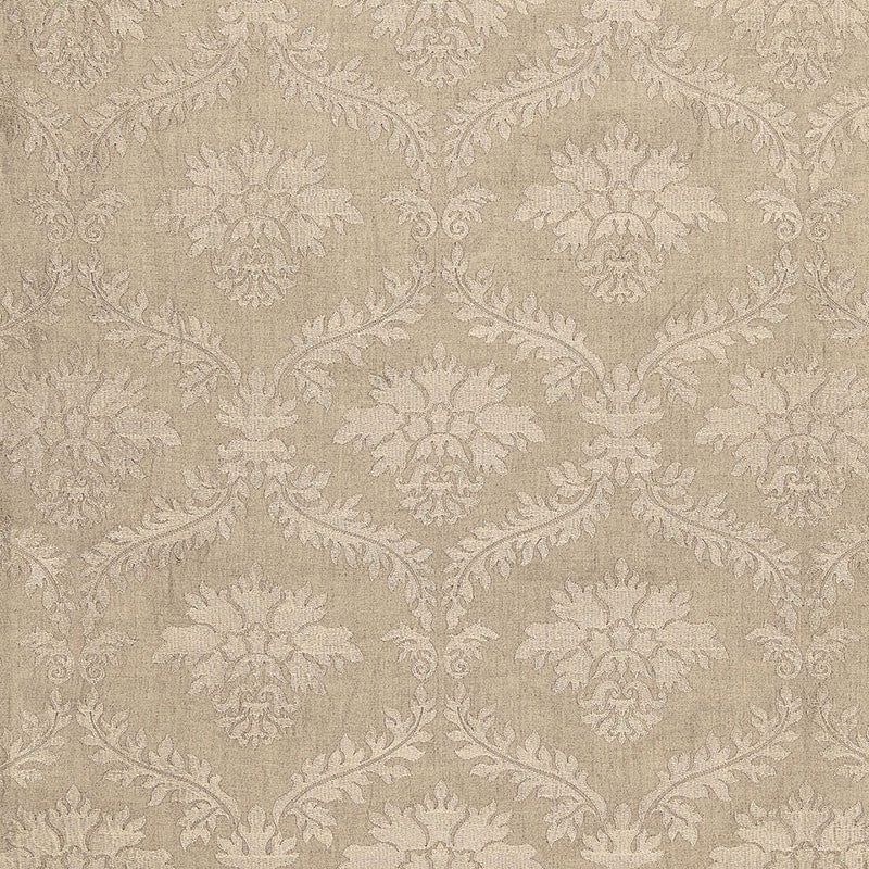 Valbonne Linen Embroidery Greige 65340 by Schumacher Fabric Schumacher Fabric Valbonne Linen Embroidery Greige 65340Fabric LINEN 88% INDIA </p><p>Repeat: H: HORZ. 10" (25CM) , V: VERT. 12 3/8" (31CM) 51.5 - Fabric Carolina -