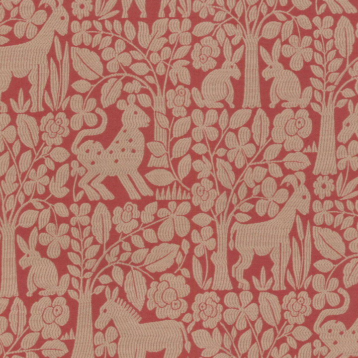 Forest Friends Persimmon 654371 by Waverly Designer Fabric - Base:65% Cotton 35% Polyester CHINA 51000 Horizontal: 18 and Vertical: 13.5 54 - Swanky Fabrics -
