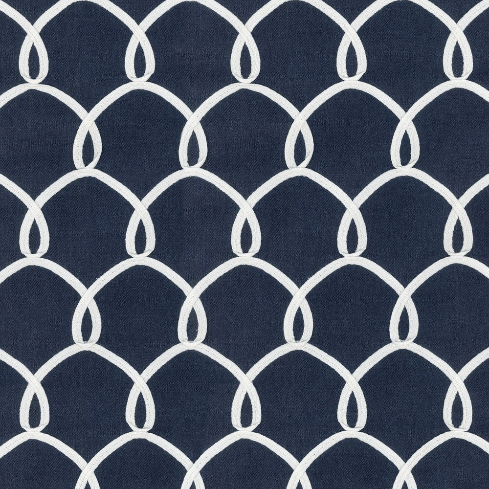 Penelope Emb Indigo 654510 by Waverly Designer Fabric - 73%Polyester 27%Cotton Embroid:100%Cotton INDIA 30000 Horizontal: 2.75 and Vertical: 4.5 54 - Swanky Fabrics -