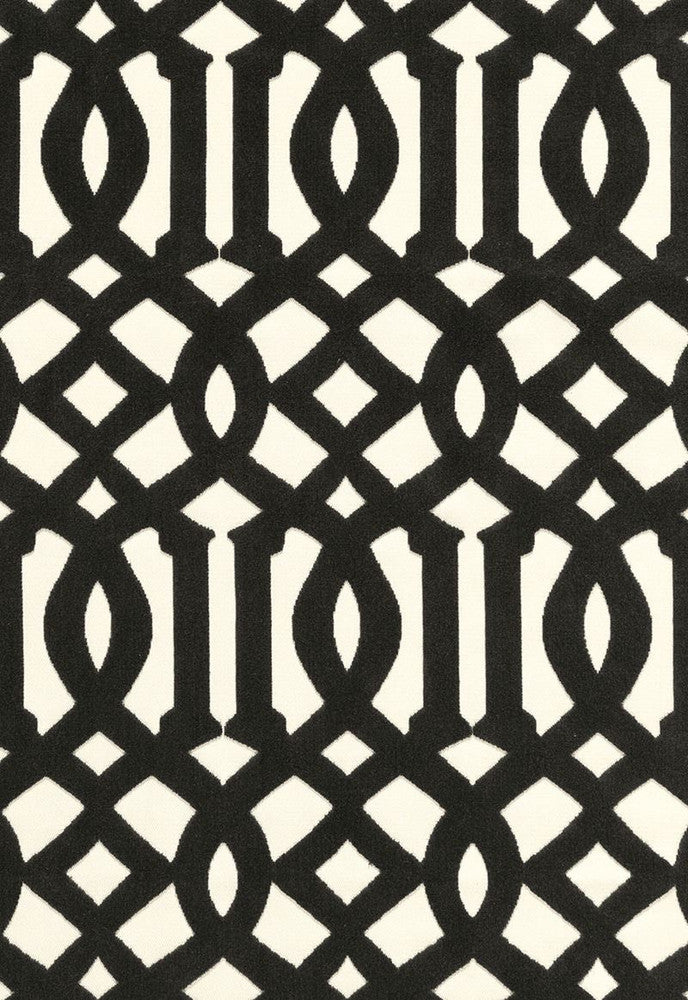 Imperial Trellis Velvet Noir 65593 by Schumacher Designer Fabric Chroma 73% Cotton, 27% Viscose Martindale 20,000 Horizontal: 5.625 and Vertical: 10.5 55 - Swanky Fabrics -