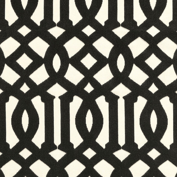 Imperial Trellis Velvet Noir 65593 by Schumacher Fabric Schumacher Fabric Imperial Trellis Velvet Noir 65593Fabric COTTON 73% ITALY </p><p>Repeat: H: HORZ. 5 5/8" (14CM) , V: VERT. 10 1/2" (27CM) 55 - Fabric Carolina -