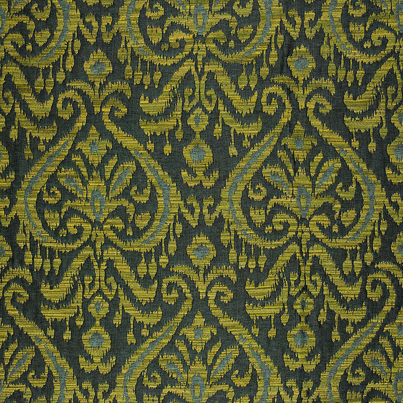 Maroc Linen Damask Viridian 65630 by Schumacher Designer Fabric CHROMA See Sample ITALY MEDIUM DUTY </p><p>Repeat: Horizontal: 6 7/8" (17CM) and Vertical: 25" (64CM) 55" WIDE (140CM) - Swanky Fabrics -