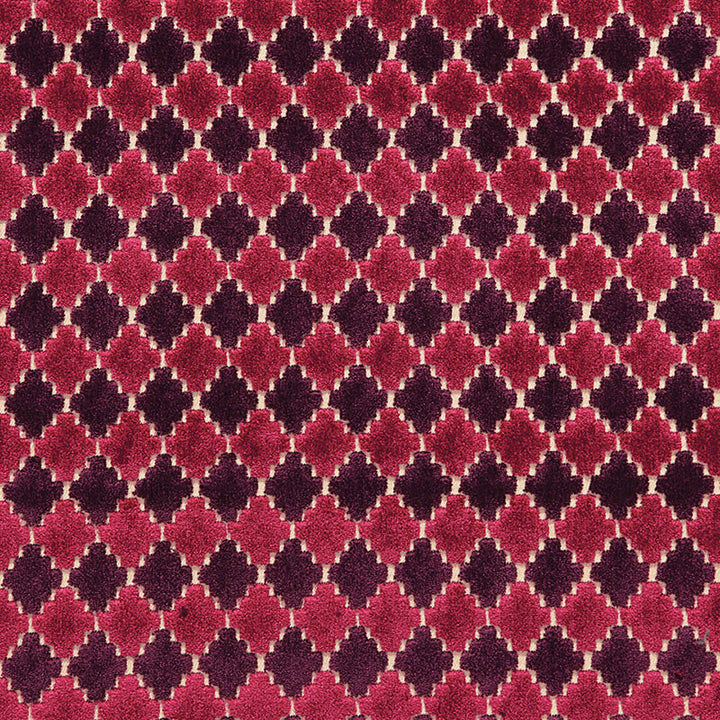 Marrakesh Velvet Black Cherry 65640 by Schumacher Designer Fabric CHROMA See Sample ITALY HEAVY DUTY </p><p>Repeat: Horizontal: 1" (3CM) and Vertical: 1 1/2" (4CM) 55" WIDE (140CM) - Swanky Fabrics -