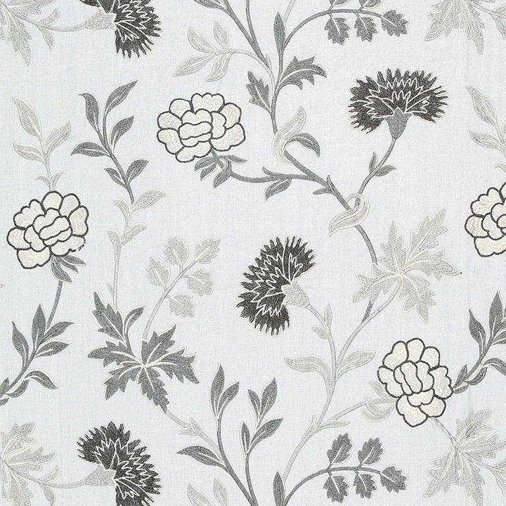 Sheridan Linen Embroidery Grisaille 65663 by Schumacher Designer Fabric CHROMA See Sample INDIA . </p><p>Repeat: Horizontal: 25" (64CM) and Vertical: 25" (64CM) 50 2/8" WIDE (128CM) - Swanky Fabrics -