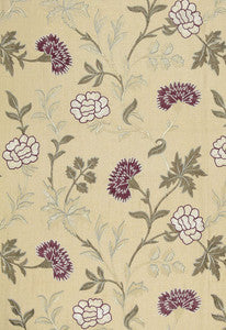Sheridan Linen Embroidery Mulberry 65664 by Schumacher Designer Fabric