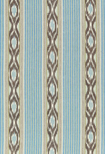 Madagascar Ikat Stripe Oasis 65720 by Schumacher Designer Fabric