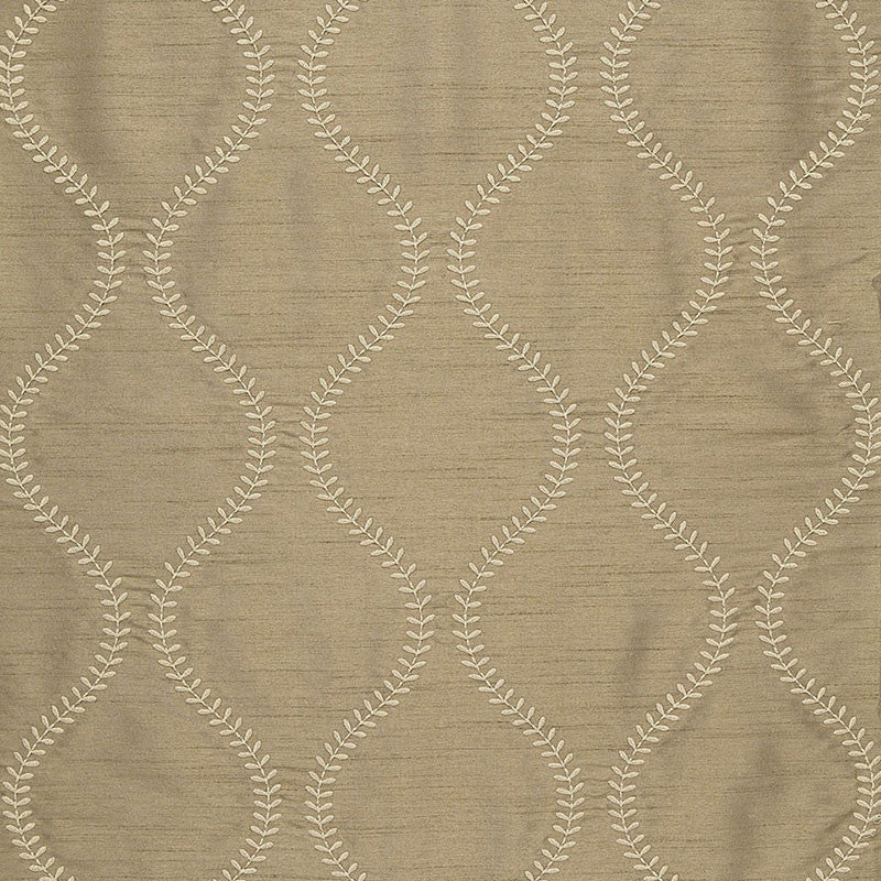 Agadir Embroidery Chanterelle 65750 by Schumacher Designer Fabric CHROMA See Sample INDIA HEAVY DUTY </p><p>Repeat: Horizontal: 3 1/4" (8CM) and Vertical: 7 1/2" (19CM) 50 1/2" WIDE (128CM) - Swanky Fabrics -