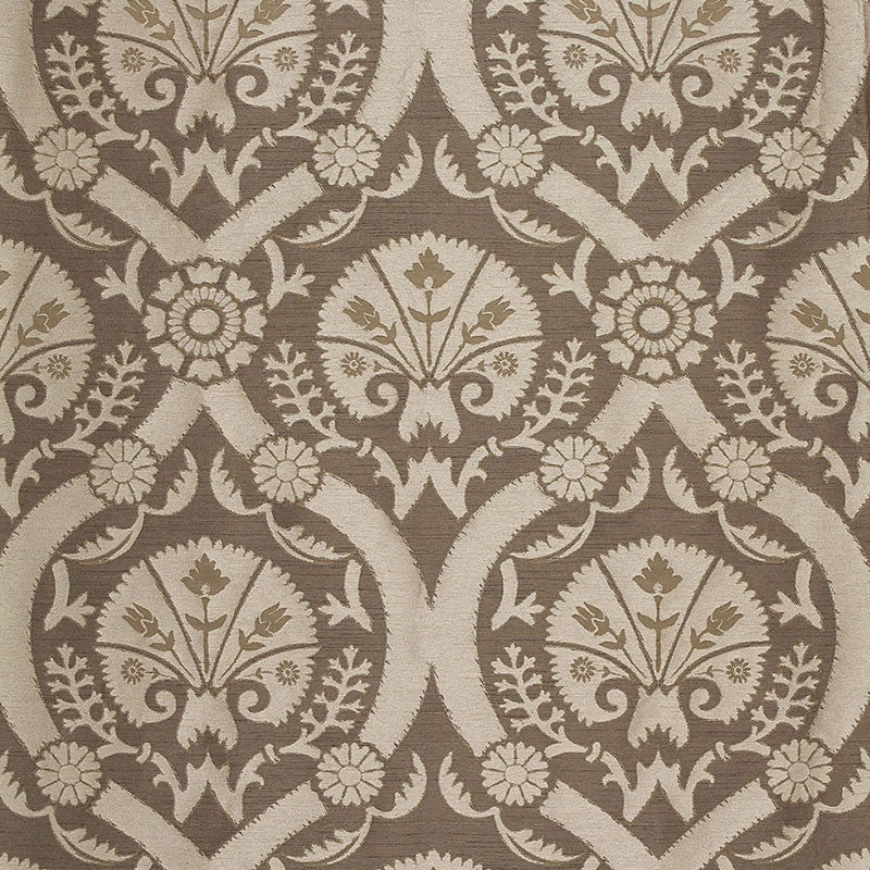 Taza Damask Chanterelle 65772 by Schumacher Designer Fabric CHROMA See Sample INDIA LIGHT DUTY </p><p>Repeat: Horizontal: 7" (18CM) and Vertical: 19" (48CM) 55 2/8" WIDE (140CM) - Swanky Fabrics -