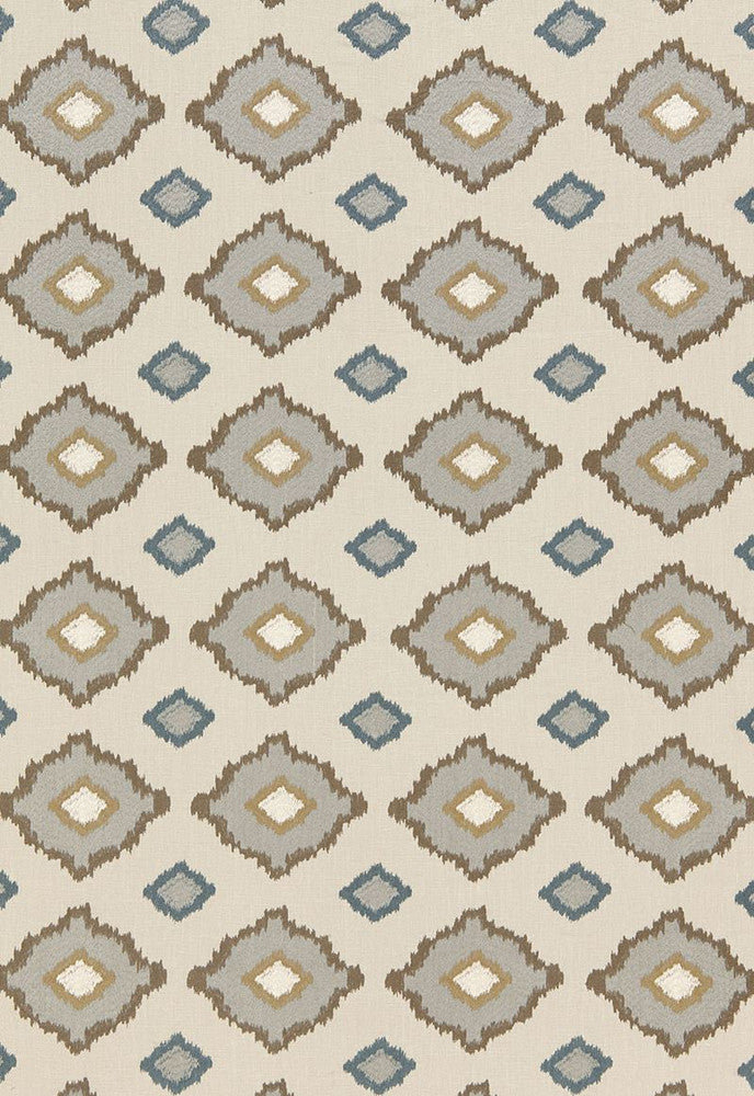 Sikar Embroidery Flax 65784 by Schumacher Designer Fabric Martyn-Lawrence-Bullard 61% Linen, 39% Cotton Martindale 12,000 Horizontal: 5.75 and Vertical: 5 52 - Swanky Fabrics -