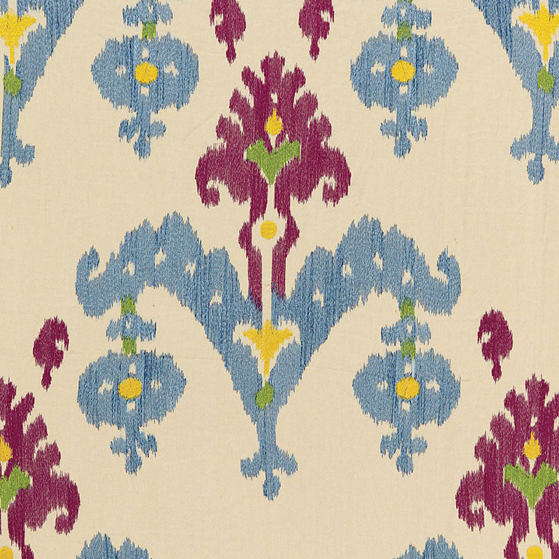 Raja Embroidery Jewel 65812 by Schumacher Designer Fabric MARTYN LAWRENCE BULLARD See Sample INDIA . </p><p>Repeat: Horizontal: 12 5/8" (32CM) and Vertical: 29 1/2" (75CM) 51 1/4" WIDE (130CM) - Swanky Fabrics -