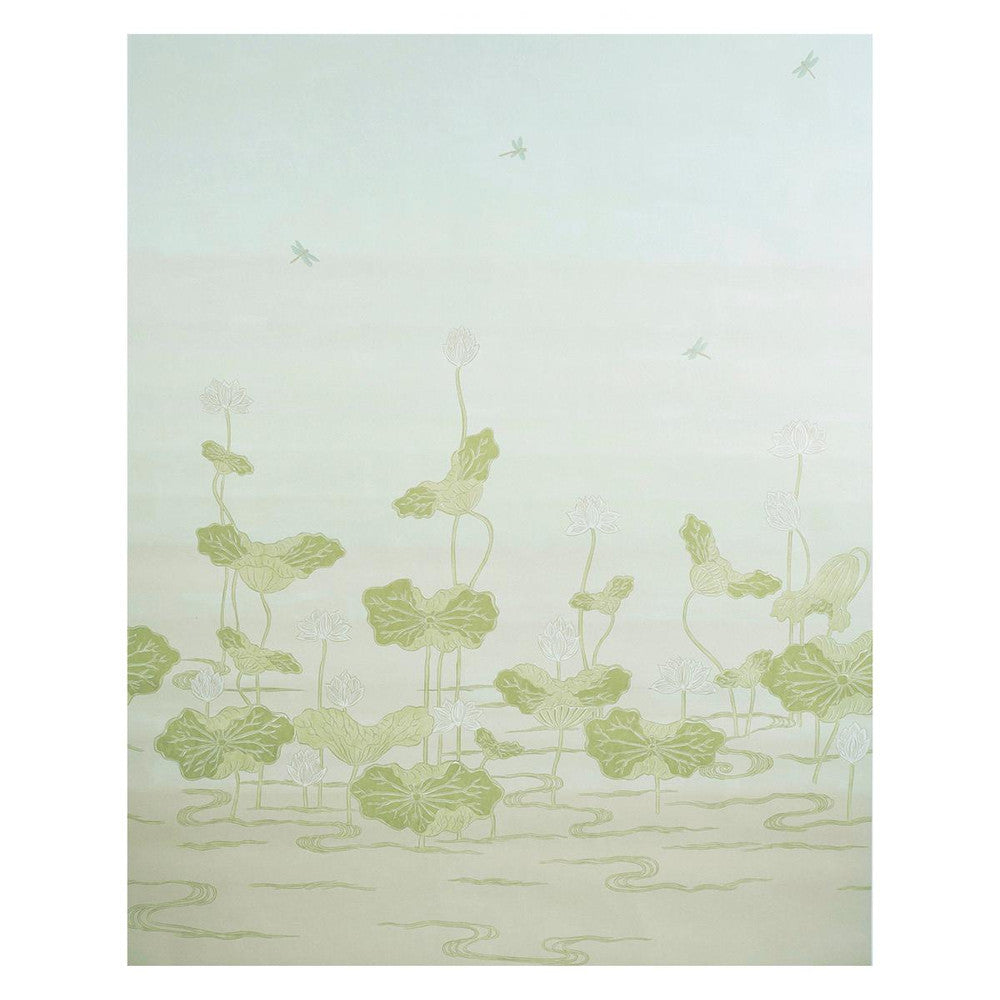 Kireina Lotus White Ivory 5011691 by Schumacher Designer Wallpaper Perennial Favorites 108.0" - Swanky Fabrics -