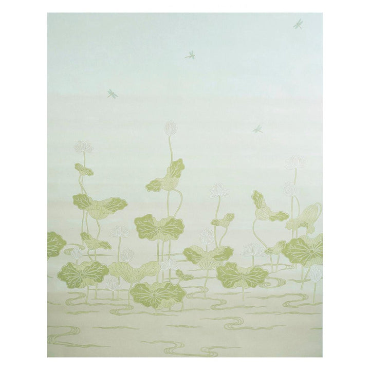 Kireina Lotus White Ivory 5011691 by Schumacher Designer Wallpaper Perennial Favorites 108.0" - Swanky Fabrics -