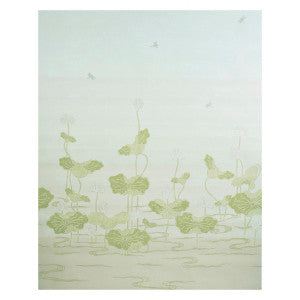Kireina Lotus White Ivory 5011691 by Schumacher Designer Wallpaper