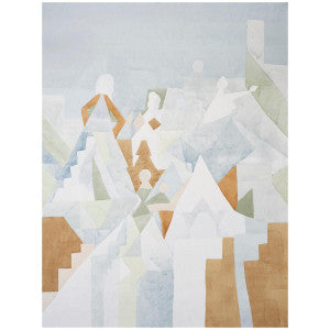 Steps Sky & Saddle 5011100 by Schumacher Designer Wallpaper