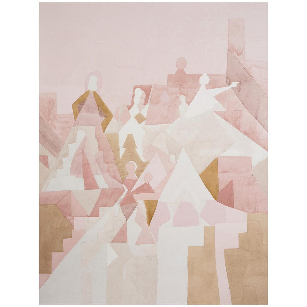 Steps Rose & Camel 5011101 by Schumacher Designer Wallpaper Peg Norriss 108.0" - Swanky Fabrics -