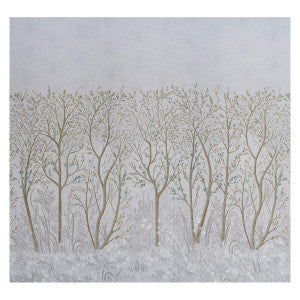 Brindille Golden Accented Dove 5010920 by Schumacher Designer Wallpaper
