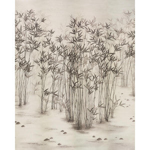 Kanji Sisal Ink 5011780 by Schumacher Designer Wallpaper