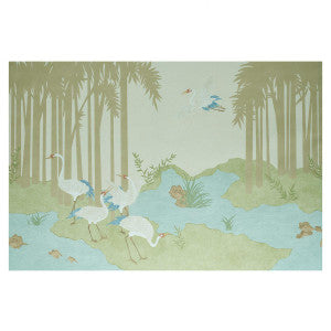 Yashinoki Crane Willow 5011701 by Schumacher Designer Wallpaper