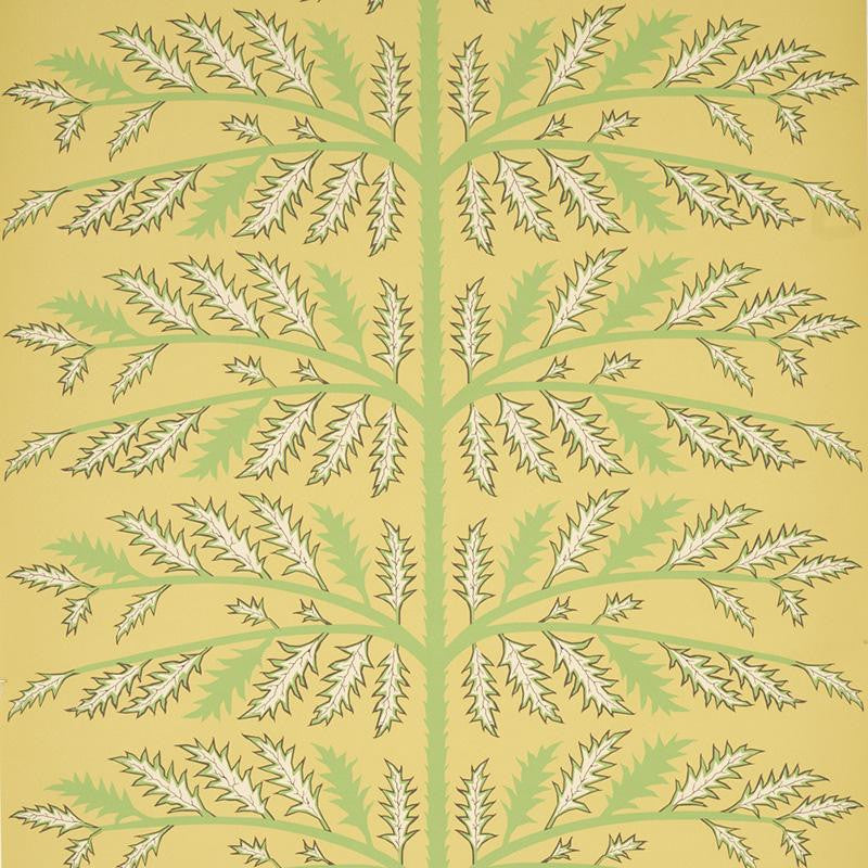 Thistle Mustard 5011432 by Schumacher Designer Wallpaper Neisha Crosland 27.0" - Swanky Fabrics -