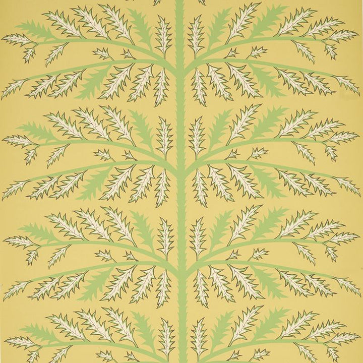 Thistle Mustard 5011432 by Schumacher Designer Wallpaper Neisha Crosland 27.0" - Swanky Fabrics -