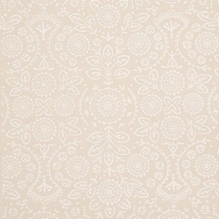 Tiana Natural 5011841 by Schumacher Designer Wallpaper Bohemia 13.5" - Swanky Fabrics -