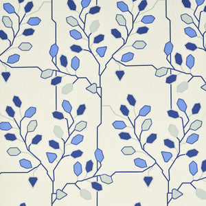 Tumble Weed Delft Blue 5011420 by Schumacher Designer Wallpaper