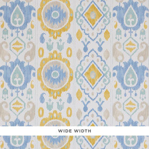 Elizia Ikat Sky & Ochre 5010711 by Schumacher Designer Wallpaper