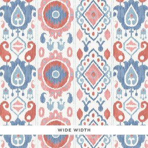 Elizia Ikat Rose & Indigo 5010712 by Schumacher Designer Wallpaper
