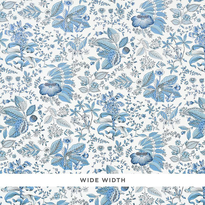 Pomegranate Botanical Blue 5010443 by Schumacher Designer Wallpaper Schumacher Classics 18.0" - Swanky Fabrics -