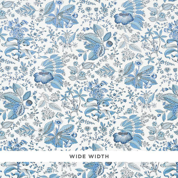 Pomegranate Botanical Blue 5010443 by Schumacher Designer Wallpaper Schumacher Classics 18.0" - Swanky Fabrics -
