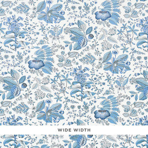 Pomegranate Botanical Blue 5010443 by Schumacher Designer Wallpaper