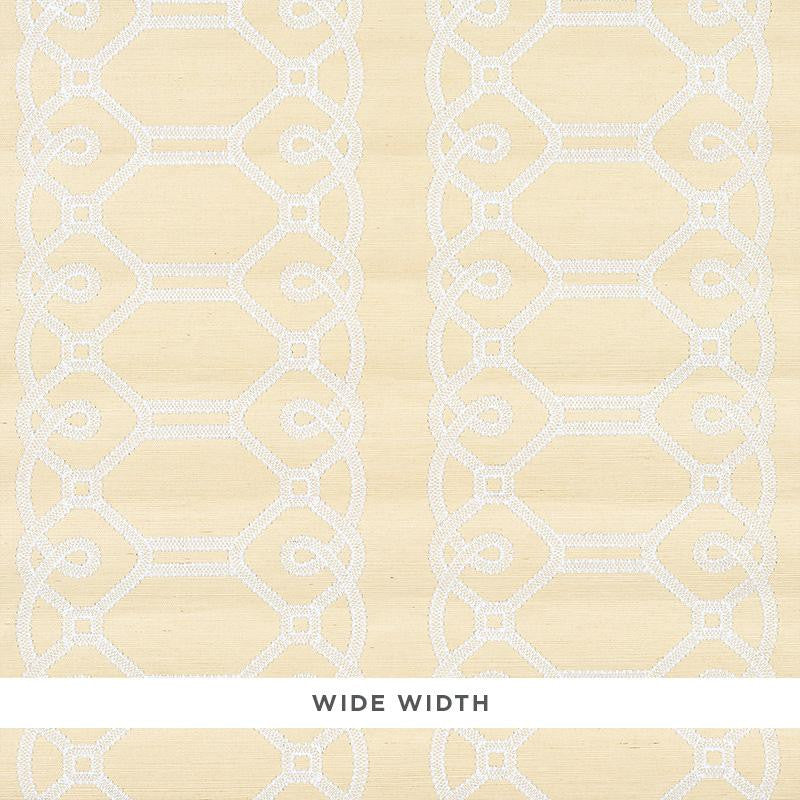 Ziz Embroidered Sisal Neutral 5011471 by Schumacher Designer Wallpaper Happy Together 15.75" - Swanky Fabrics -