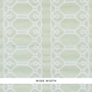 Ziz Embroidered Sisal Mineral 5011472 by Schumacher Designer Wallpaper