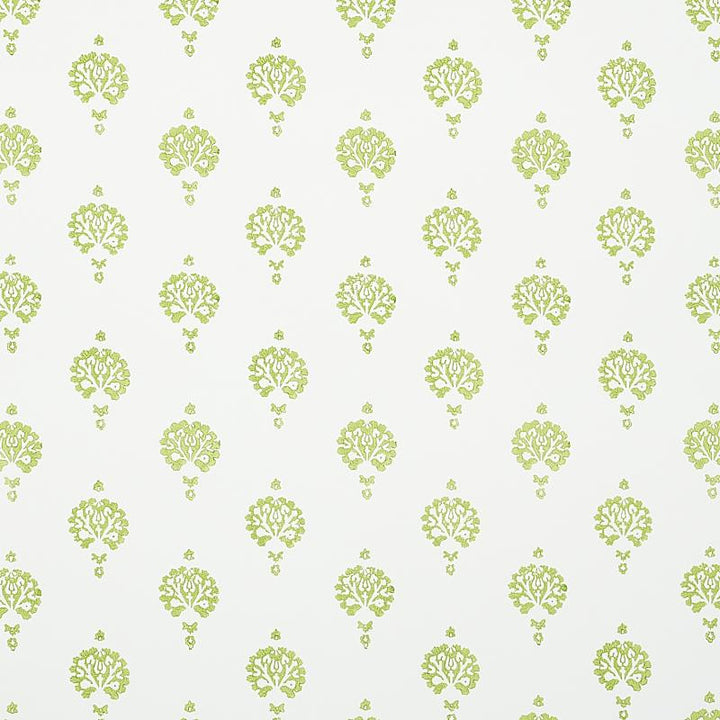 Dahlia Hand Blocked Print Leaf 5011231 by Schumacher Designer Wallpaper Jacaranda 3.0" - Swanky Fabrics -