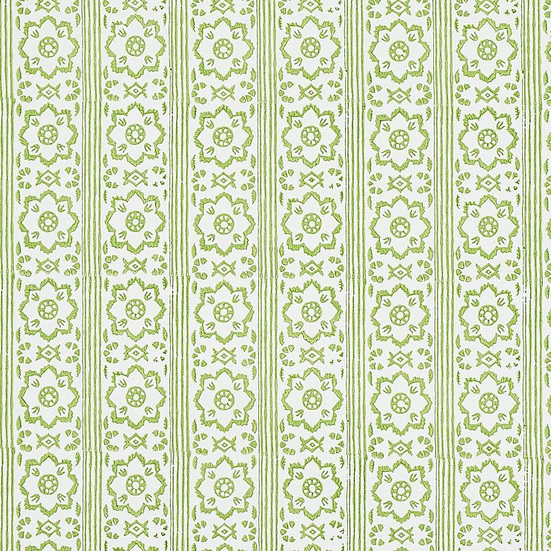 Sunda Hand Blocked Print Leaf 5011220 by Schumacher Designer Wallpaper Jacaranda 2.5" - Swanky Fabrics -