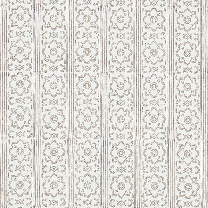 Sunda Hand Blocked Print Grey 5011221 by Schumacher Designer Wallpaper Jacaranda 2.5" - Swanky Fabrics -