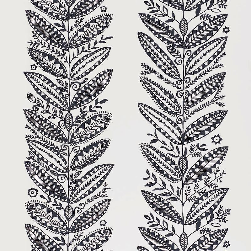 Eland Black 5010832 by Schumacher Designer Wallpaper Scandinavian Modern 27.0" - Swanky Fabrics -
