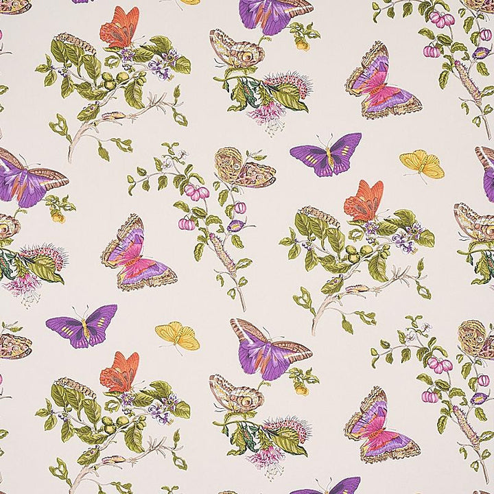 Baudin Butterfly Purple 5010692 by Schumacher Designer Wallpaper Signature Schumacher 26.78" - Swanky Fabrics -