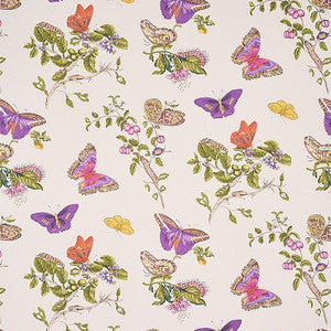 Baudin Butterfly Purple 5010692 by Schumacher Designer Wallpaper