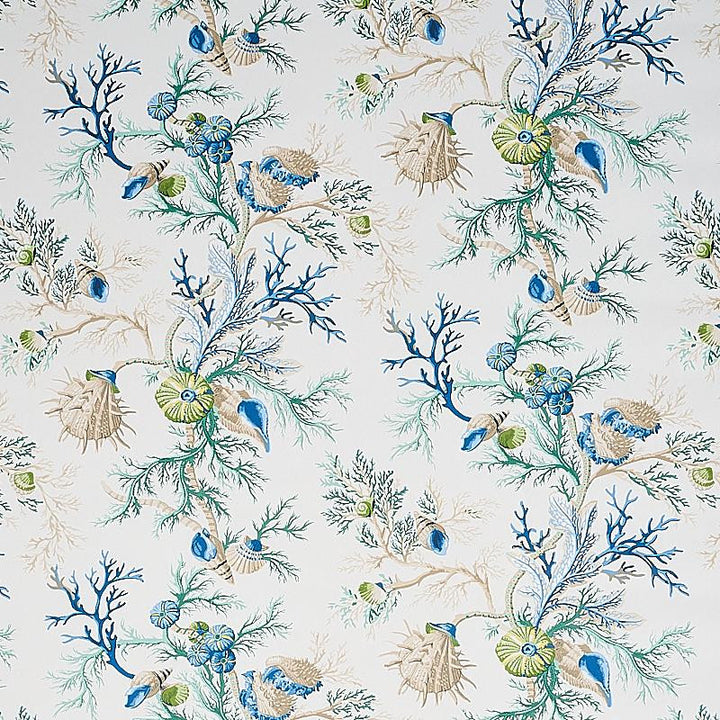 Del Tesoro Blue & Green 5010650 by Schumacher Designer Wallpaper Signature Schumacher 18.0" - Swanky Fabrics -