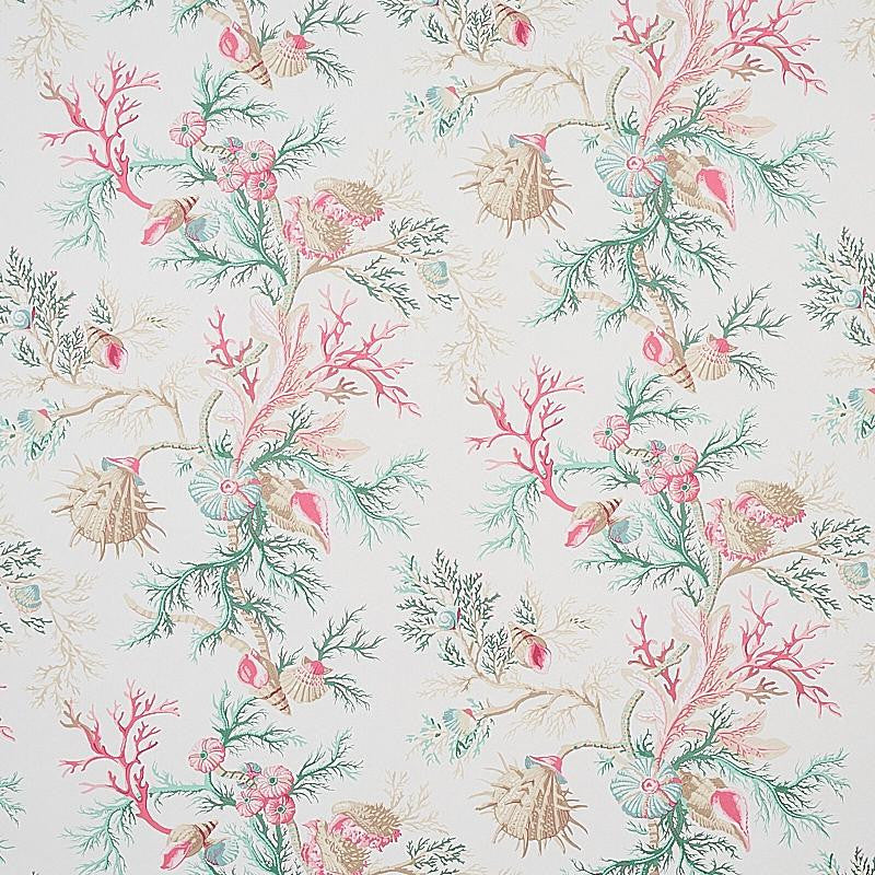 Del Tesoro Pink & Aqua 5010651 by Schumacher Designer Wallpaper Signature Schumacher 18.0" - Swanky Fabrics -