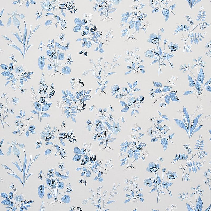 Floreana Blue 5010681 by Schumacher Designer Wallpaper Signature Schumacher 27.0" - Swanky Fabrics -